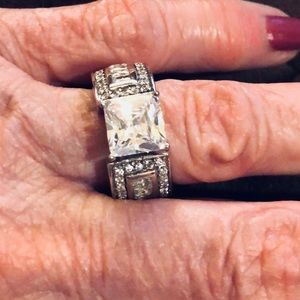 CZ RING w 3 channel set surrounds on side! LOVE!